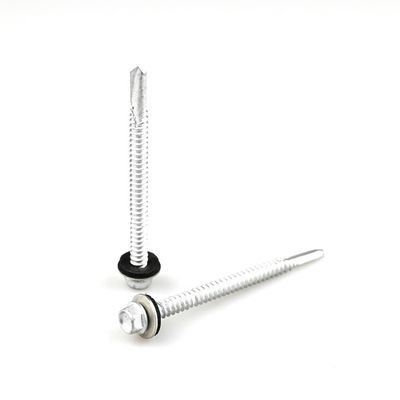 GB Standard 12x75mm Hex Flange Ατσάλι από ατσάλι Bi-Metal Self Drilling Screws με EPDM