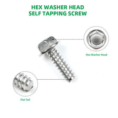 Στροφές από ανοξείδωτο χάλυβα 304 14 * 3/4 "Hex Head Self Drilling Tapping Screws εγγυημένες