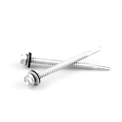 GB Standard 12x75mm Hex Flange Ατσάλι από ατσάλι Bi-Metal Self Drilling Screws με EPDM