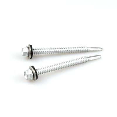 GB Standard 12x75mm Hex Flange Ατσάλι από ατσάλι Bi-Metal Self Drilling Screws με EPDM