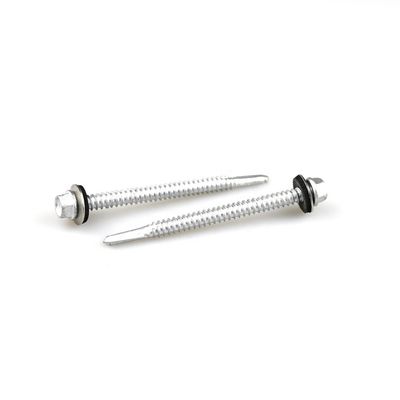 GB Standard 12x75mm Hex Flange Ατσάλι από ατσάλι Bi-Metal Self Drilling Screws με EPDM