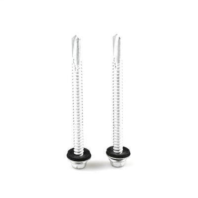 GB Standard 12x75mm Hex Flange Ατσάλι από ατσάλι Bi-Metal Self Drilling Screws με EPDM