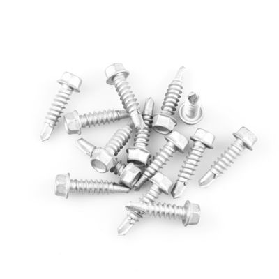 SCM435 Unitek Sus304 Sus410 Hex Washer Self Drilling Screw St6.3x25 για πλακέτα ινώδους τσιμέντου