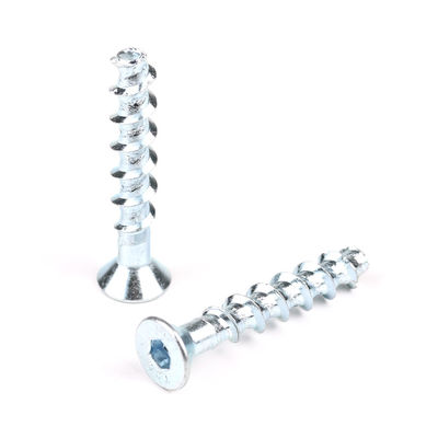 Σιδηρουργικό μπλοκ M6x50 Allen Csk Hex Bolt White Zinc Flat Head Self Tapping Anchor Bolts