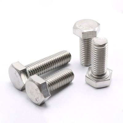 DIN Standard 304 Χάλυβα από ανοξείδωτο χάλυβα Hex Bolt Full Thread Bolt M4 M5 M6 M8 Plain Finish