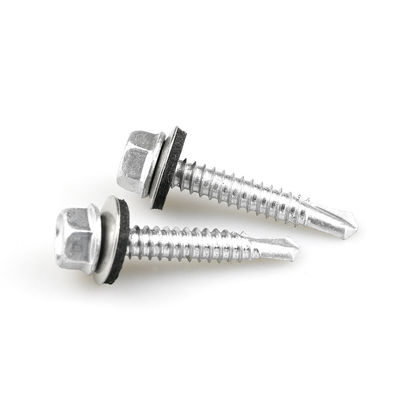 Καθαρό φινίρισμα Bimetal SS316 Hex Washer Head Self Drilling Screw για συντήρηση οροφών