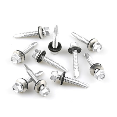 Καθαρό φινίρισμα Bimetal SS316 Hex Washer Head Self Drilling Screw για συντήρηση οροφών
