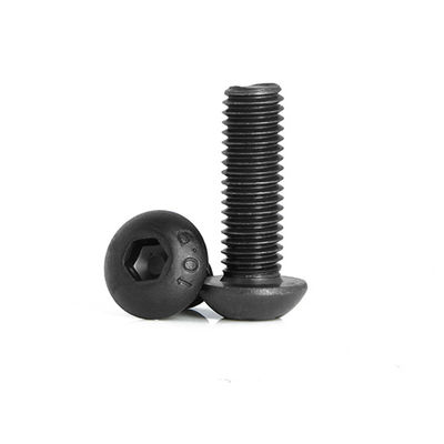 Χάλυβα άνθρακα Hex Bolts βαθμός 10.9 Bolt M8 Black Oxide Button Head Socket