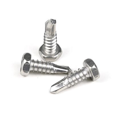 Ατσάλι από ανοξείδωτο χάλυβα με εσοχές Hex Head Self Drilling Screw για γρήγορη και εύκολη εγκατάσταση