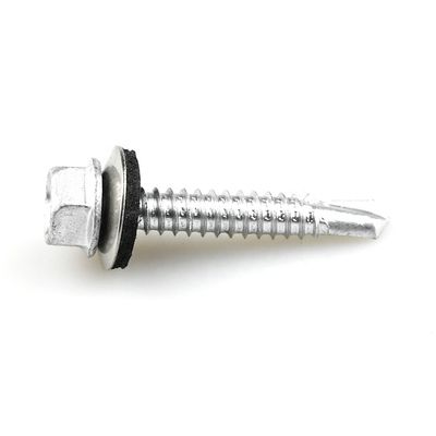 Προσαρμοσμένη υποστήριξη 6.3x38mm Hex Bimetallic γεώτρηση βίδα με EPDM πλυντήριο