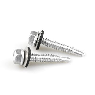 Προσαρμοσμένη υποστήριξη 6.3x38mm Hex Bimetallic γεώτρηση βίδα με EPDM πλυντήριο