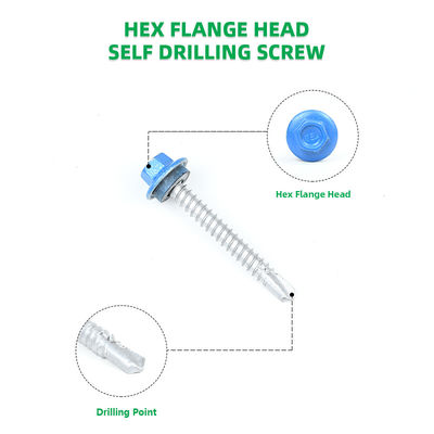 Χρώμα Torx Drive Ζωγραφισμένη φλέβα Hex Head Αυτοτρύπανση Tek βίδα