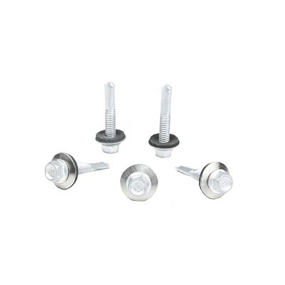 SS410 Φλάντζη Hex Head Ατσάλινη αυτοσυσκευασμένη γεώτρηση βίδες με EPDM πλυντήριο