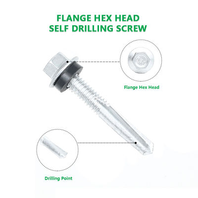 Ράσπερτ Φινίρισμα από ανοξείδωτο χάλυβα Hex Flange Head Self Tapping Screw SUS410