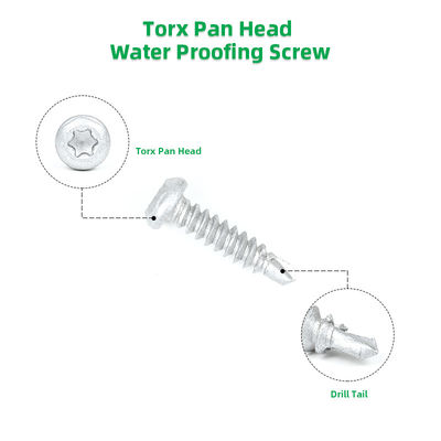 Ζυγγαλισμένο από κράμα ψευδαργύρου Self Tapping Screw 6.3x25 Για οροφική μεμβράνη και όρος πληρωμής T / T