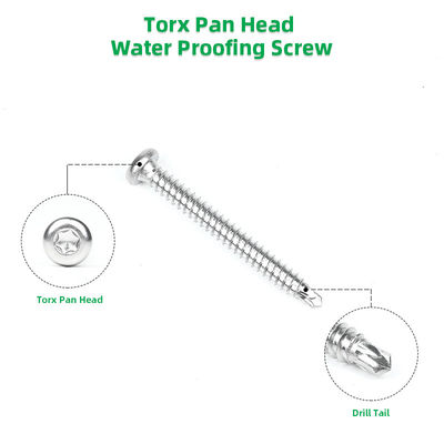 Απλό 6.3x55 SUS410 Pan Torx Star Screw Ατσάλινο κουμπί για την οροφή Epdm μεμβράνη