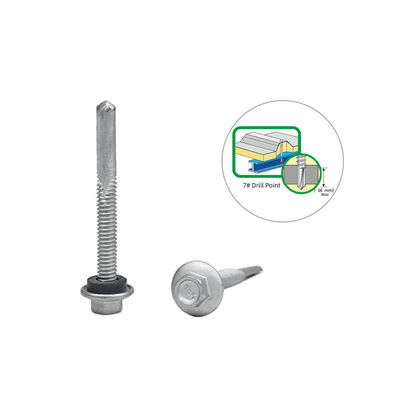 Ζυγός κράμα επικαλυμμένο Hex Flange Head αυτοτρυπάνιση βίδα Tek 7 Για εγκατάσταση 5.5x50